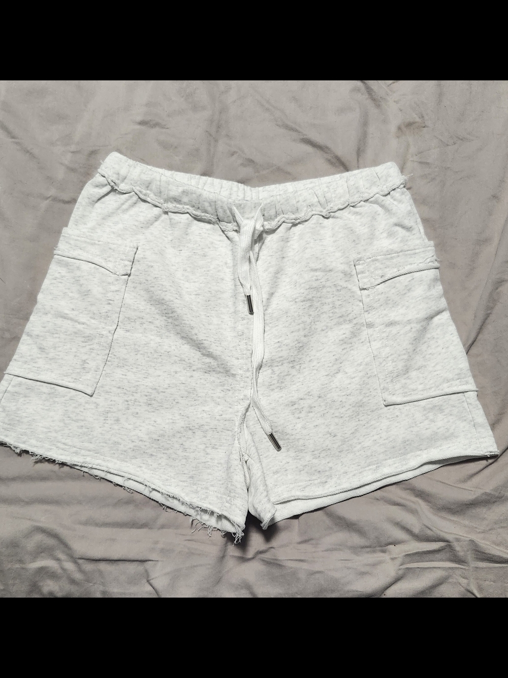 Light Gray Casual Drawstring Shorts